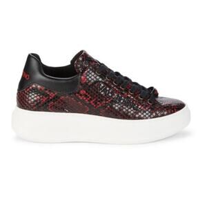 Mario Valentino Fresia Snakeprint Platform Sneakers - 9 Bordeaux